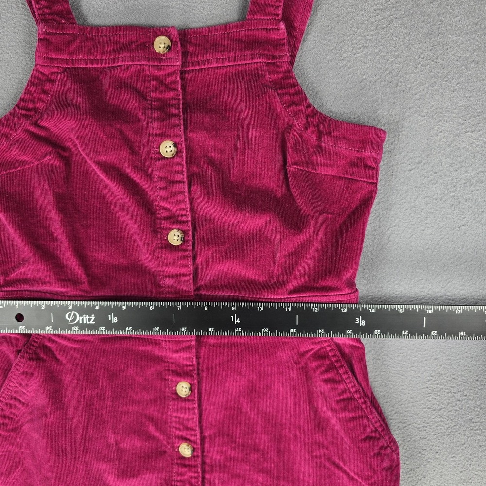 Jcrew Crewcuts Corduroy Dress Girls 14 Pink Button Pinafore Jumper Pockets - Picture 5 of 8